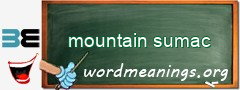 WordMeaning blackboard for mountain sumac